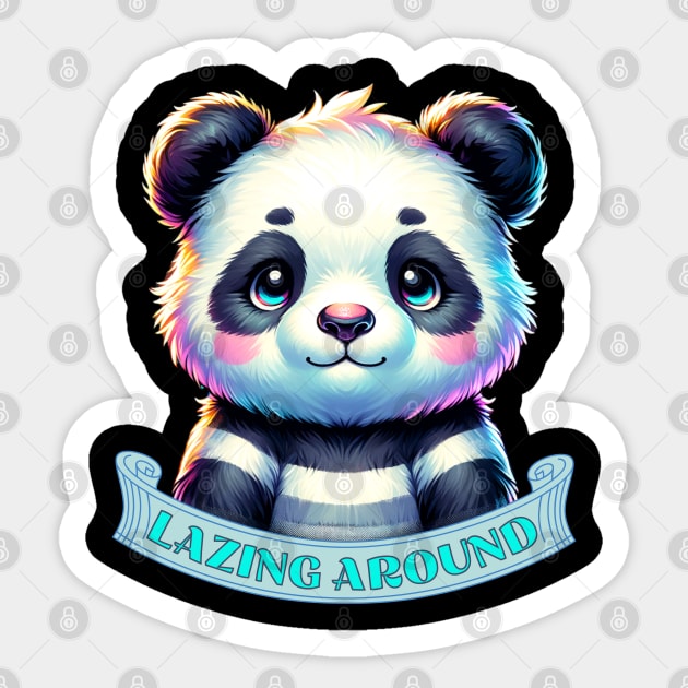 Panda- Lazing Around. Sticker by TaansCreation 